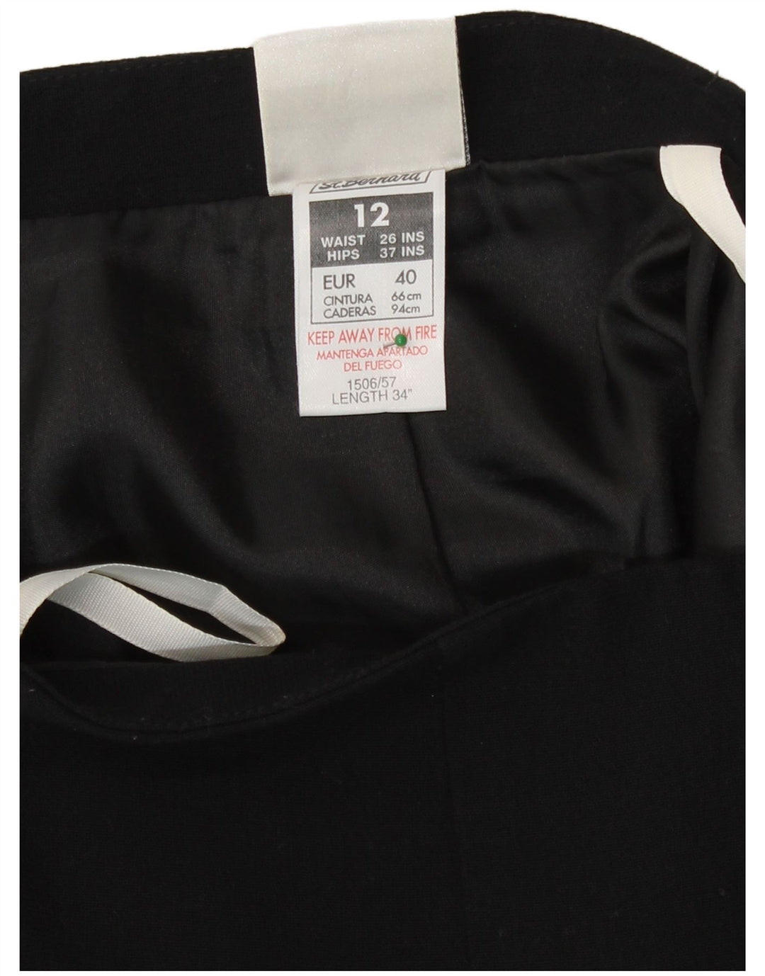 St. Bernard Γυναικεία Midi Φούστα UK 12 Medium W26 Μαύρος Πολυεστέρας