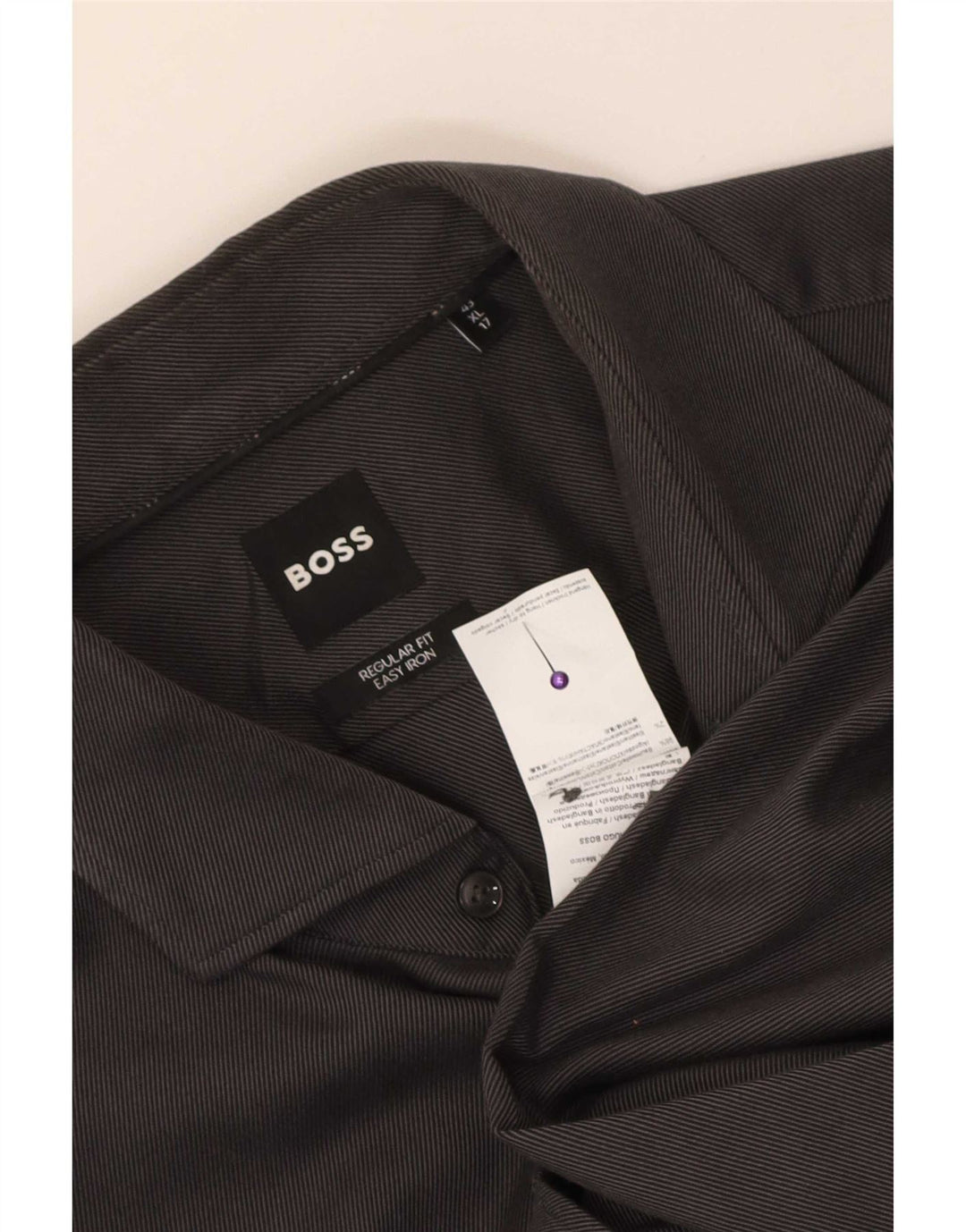Ανδρικό πουκάμισο Hugo Boss με κανονική εφαρμογή, μέγεθος 43 17 XL γκρι βαμβακερό