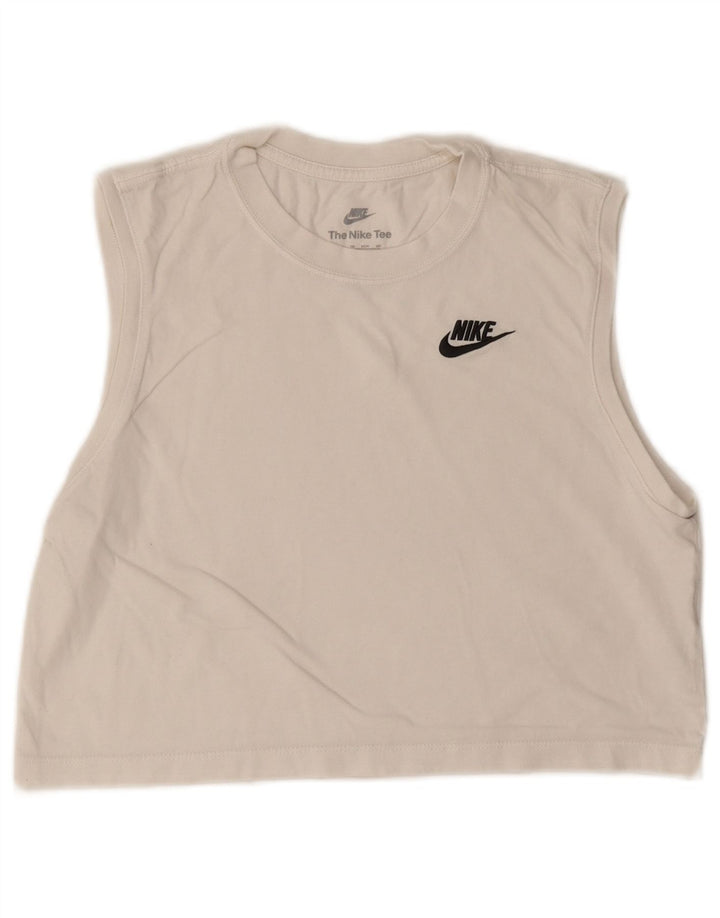 Γυναικείο γιλέκο Nike Crop UK 6 XS λευκό βαμβακερό