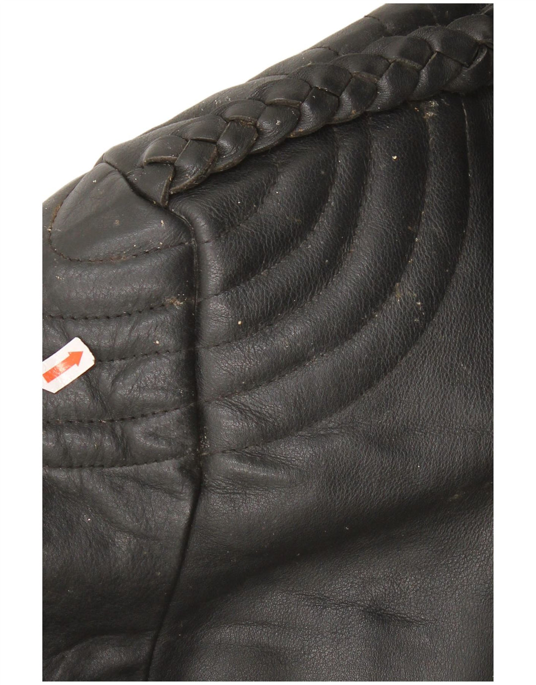 Vintage Γυναικείο Δερμάτινο Μπουφάν Biker UK 22 3XL Μαύρο Δερμάτινο