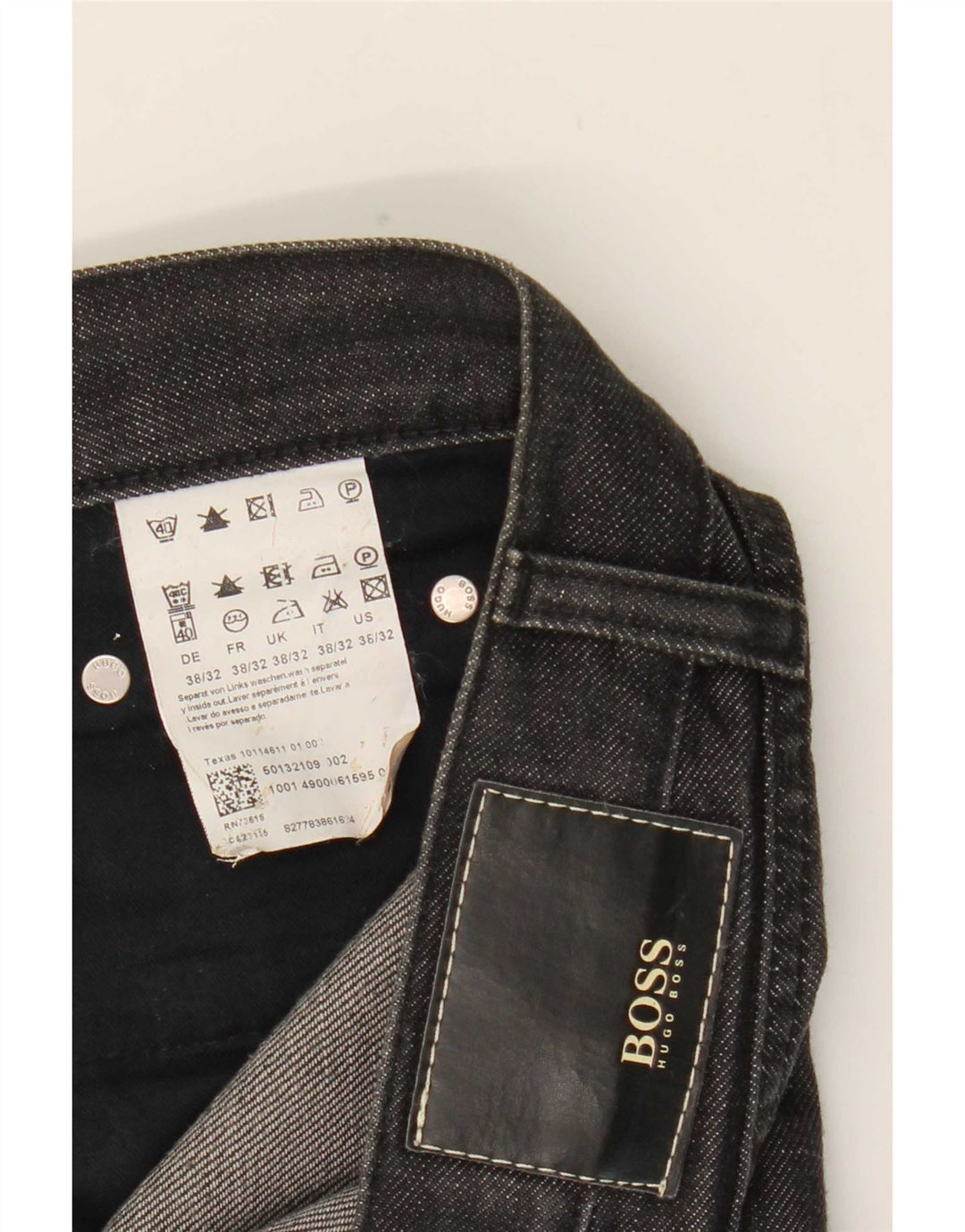 Ανδρικό τζιν ίσιο Hugo Boss W38 L26 Μαύρο βαμβακερό