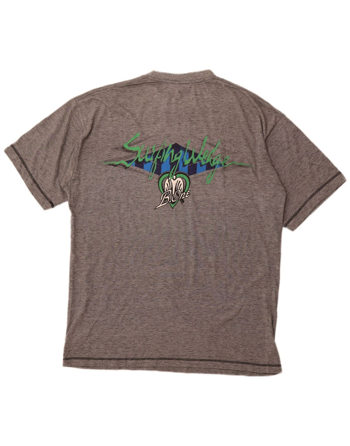 Ανδρικό γραφικό μπλουζάκι LOTTO Top UK 44/46 2XL Πολυεστέρας με γκρι φλύκταινες