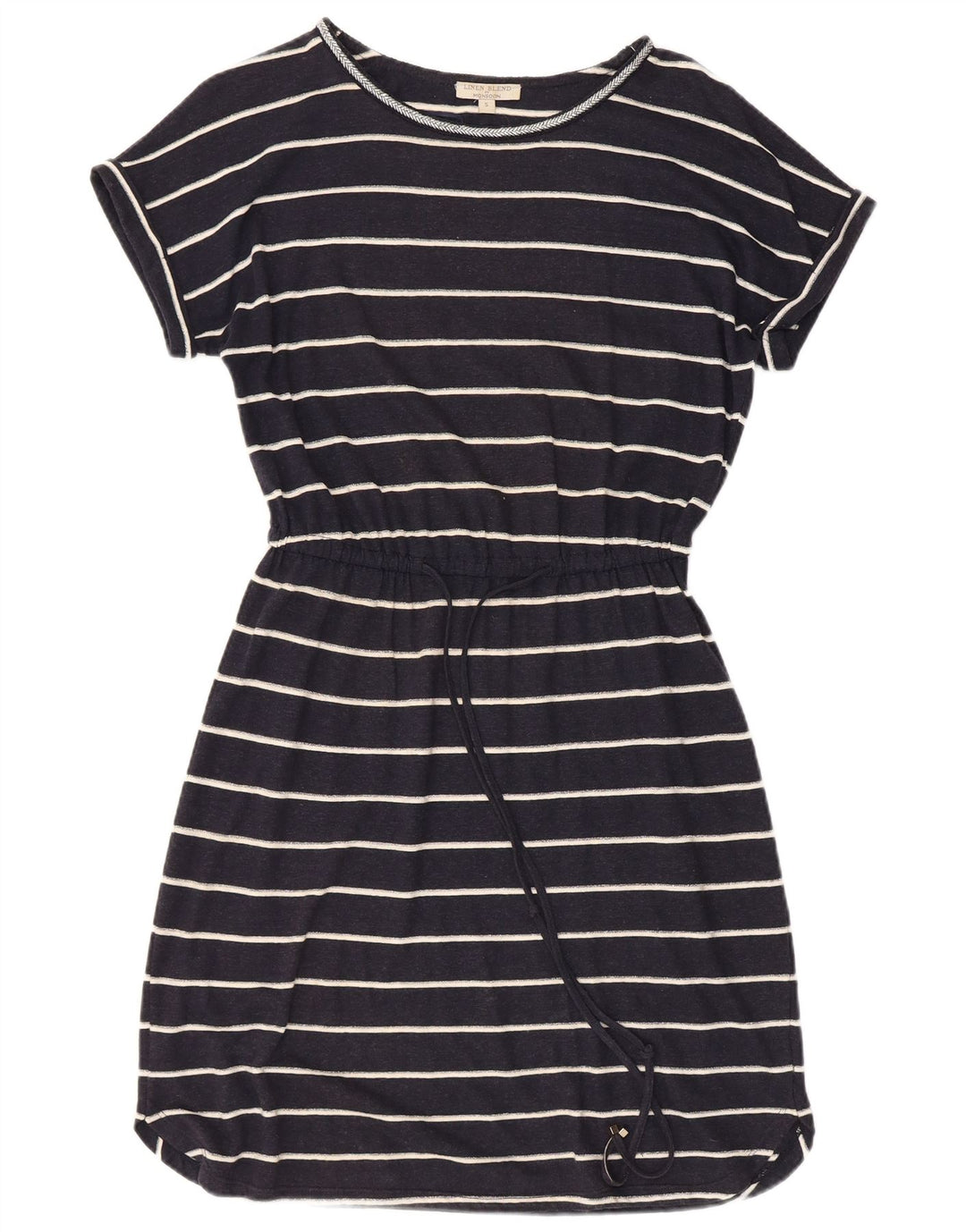 Γυναικείο μπλουζάκι MONSOON UK 10 Small Navy Blue ριγέ λινό