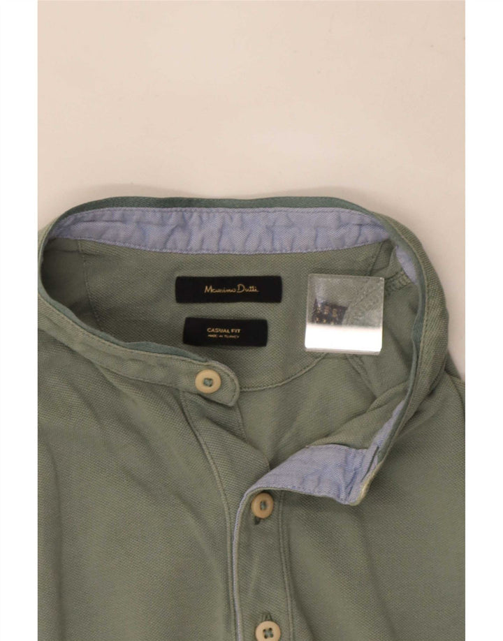 Ανδρικό πουκάμισο πόλο Massimo Dutti Casual Fit Μεσαίο πράσινο