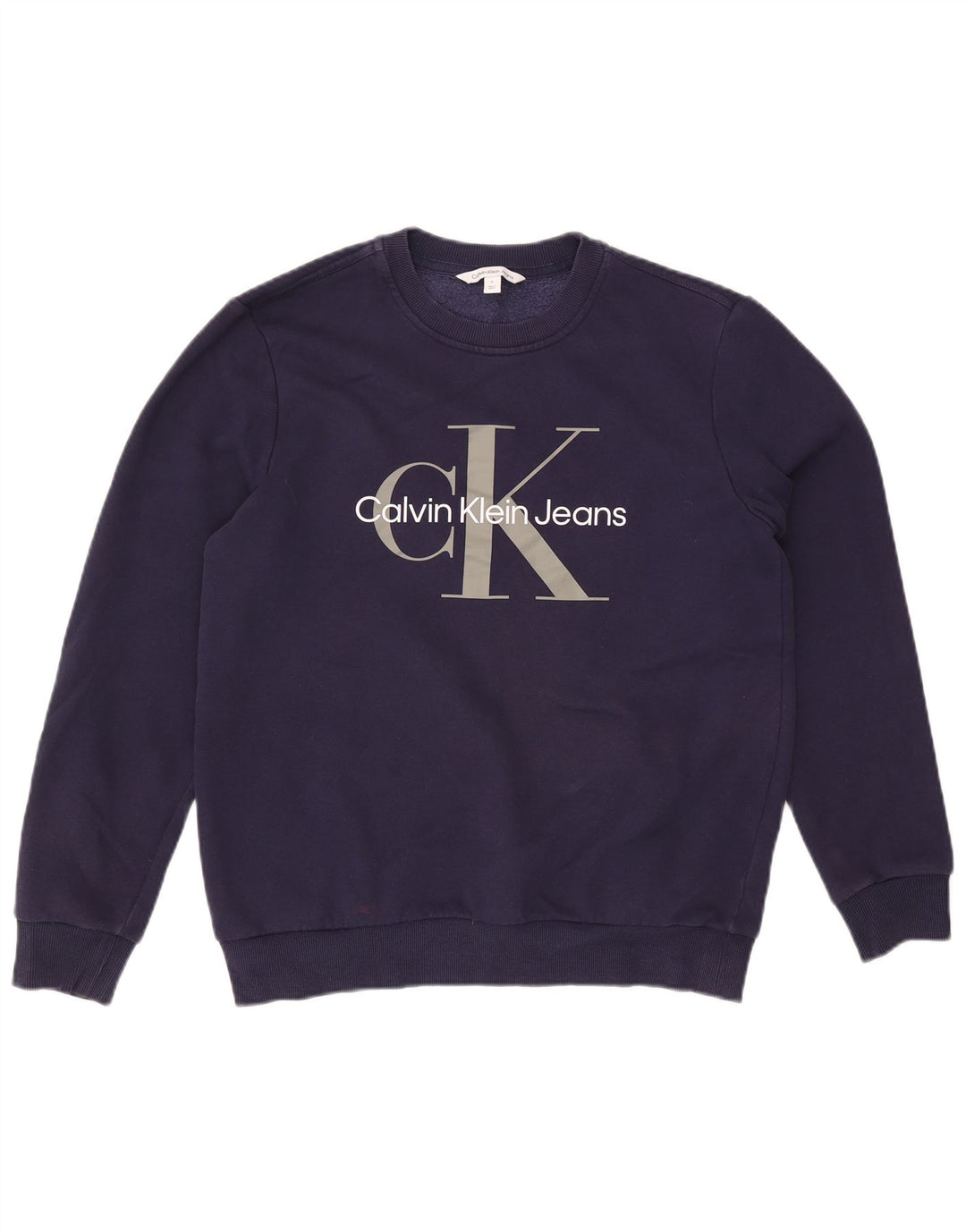 Ανδρικό γραφικό φούτερ Calvin Klein Jeans Jumper Medium Navy Blue Cotton