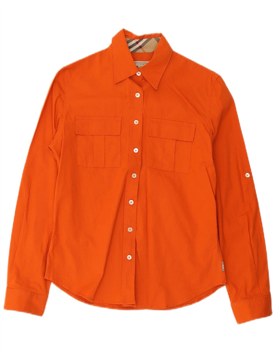 Burberry Γυναικείο Πουκάμισο UK 10 Small Orange Cotton