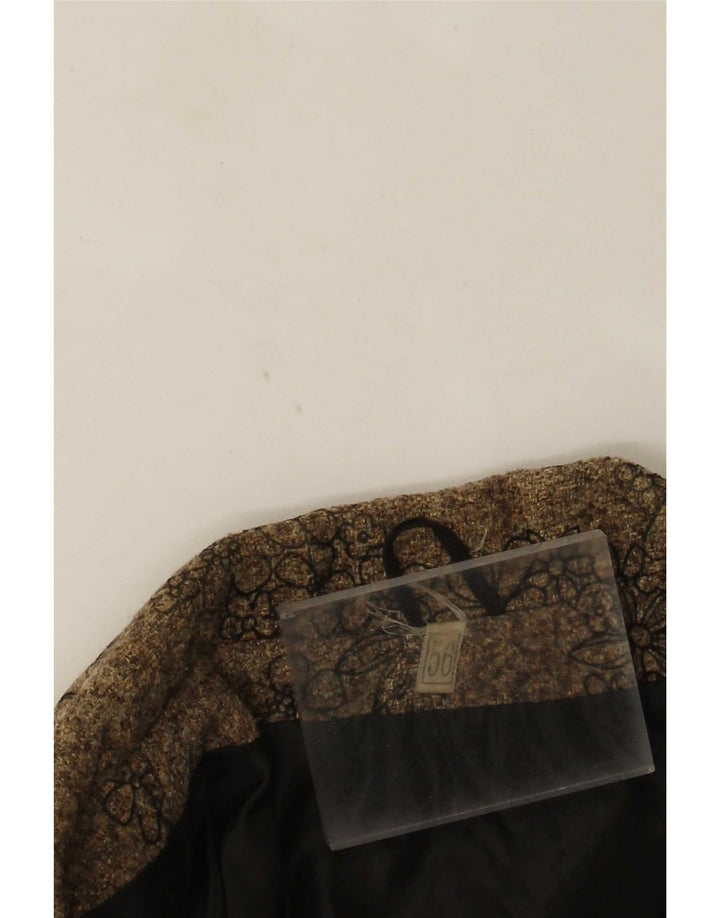 Vintage Γυναικείο Μπουφάν Blazer με 4 Κουμπιά IT 56 4XL Καφέ Floral