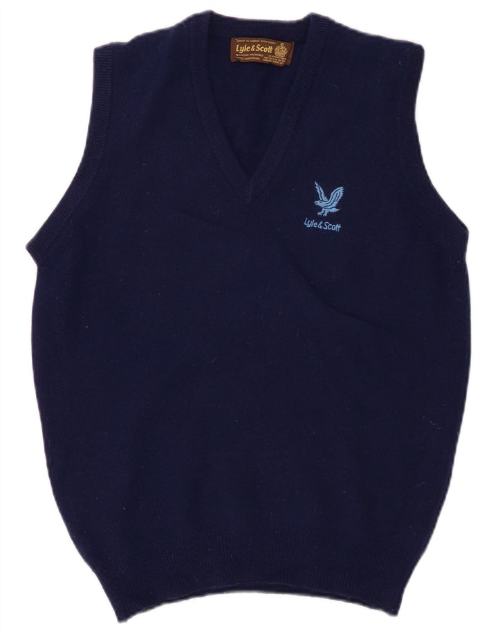 Ανδρικό φανελάκι Lyle & Scott Tank Top Μικρό μάλλινο μπλε ναυτικό