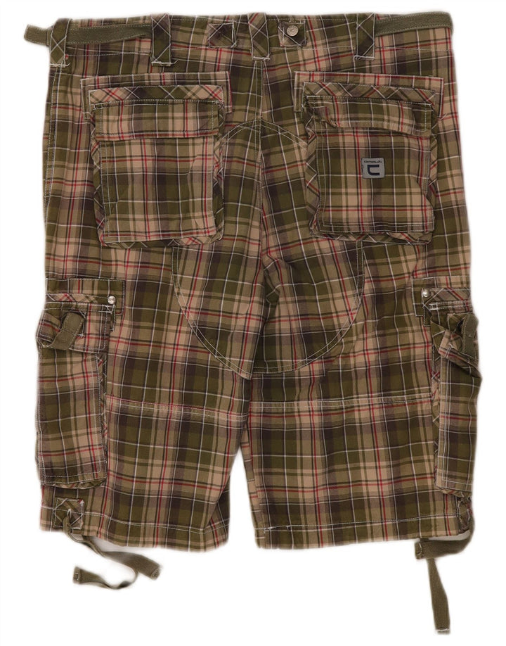 Catbalou Ανδρικό Σορτς Cargo IT 50 Large W38 Χακί Check Cotton