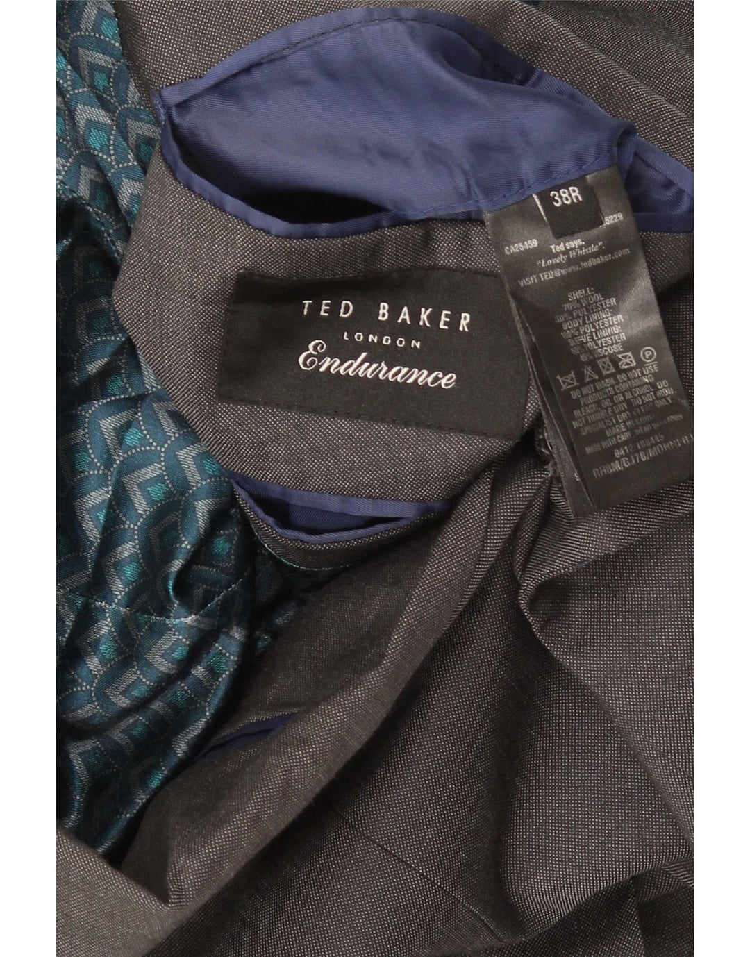 Ted Baker Ανδρικό σακάκι με 2 κουμπιά UK 38 Medium Grey Wool