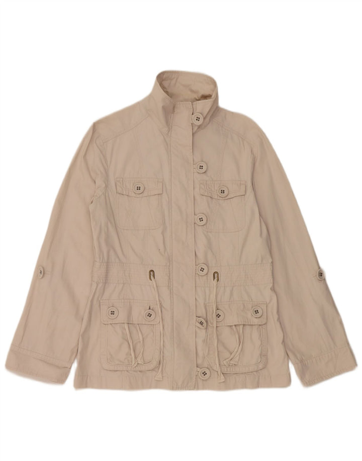 Marks & Spencer Womens Utility Jacket UK 10 Small Beige Cotton