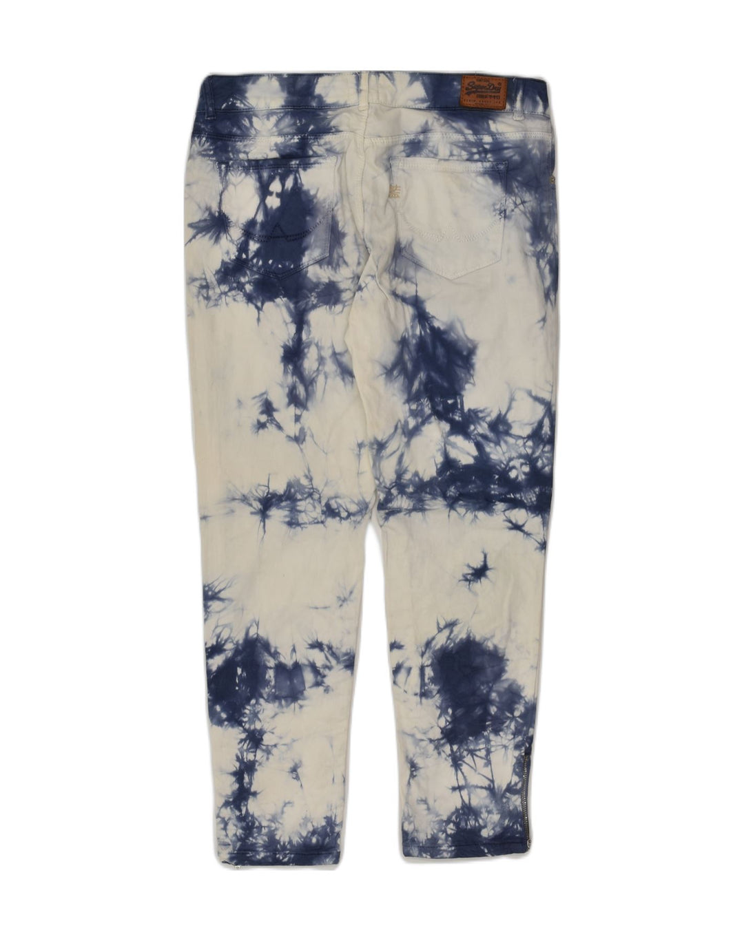 SUPERDRY Womens Slim Jeans W30 L25 White Tie Dye Cotton | Vintage Superdry | Thrift | Second-Hand Superdry | Used Clothing | Messina Hembry 