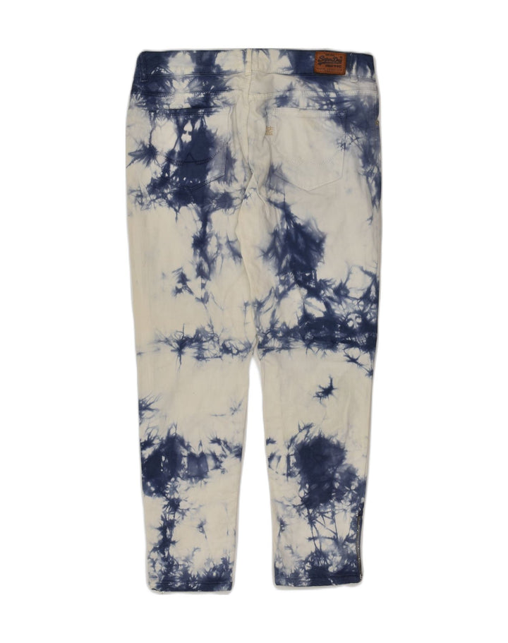 SUPERDRY Womens Slim Jeans W30 L25 White Tie Dye Cotton | Vintage Superdry | Thrift | Second-Hand Superdry | Used Clothing | Messina Hembry 