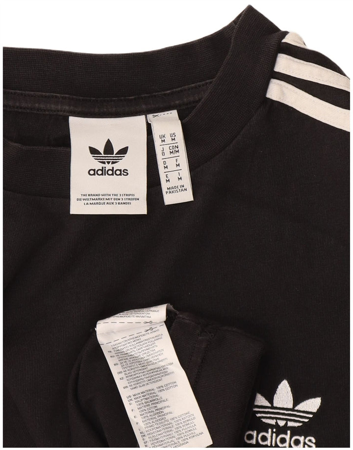 Ανδρικό T-Shirt Adidas Τοπ μεσαίο μαύρο βαμβακερό