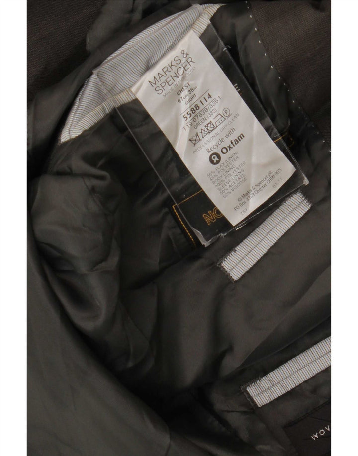 Marks & Spencer Ανδρικό σακάκι Blazer με 2 κουμπιά UK 38 Μεσαίο πράσινο λινό