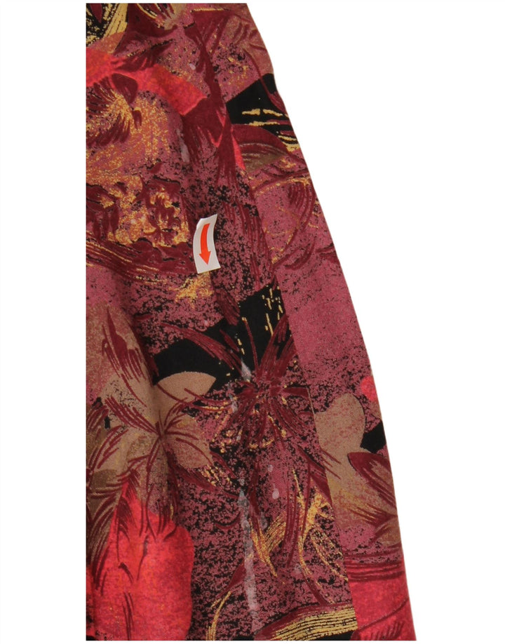 Vintage γυναικεία φούστα 2 τεμαχίων UK 12 Medium W27 Βουργουνδίας Floral Retro