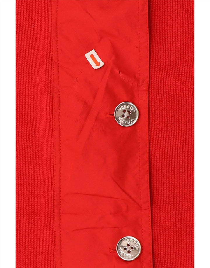 CHAPS Γυναικείο αμάνικο πουλόβερ ζακέτα UK 16 μεγάλο κόκκινο βαμβακερό