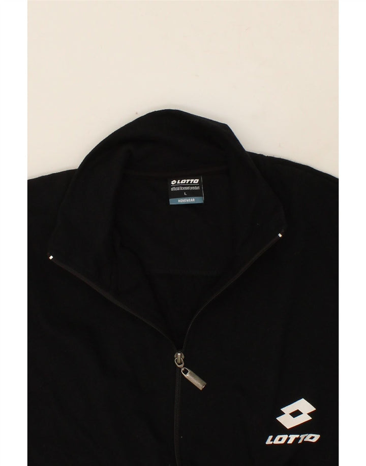 LOTTO Mens Tracksuit Top Jacket Large Black Cotton Vintage Lotto and Second-Hand Lotto from Messina Hembry 