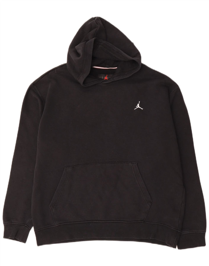 Jordan Ανδρικό Hoodie Jumper μεγάλο μαύρο βαμβακερό