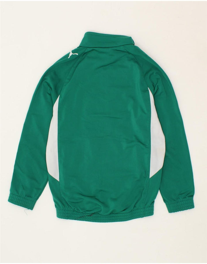 PUMA Boys Tracksuit Top Jacket 7-8 Years Small Green Colourblock Vintage Puma and Second-Hand Puma from Messina Hembry 