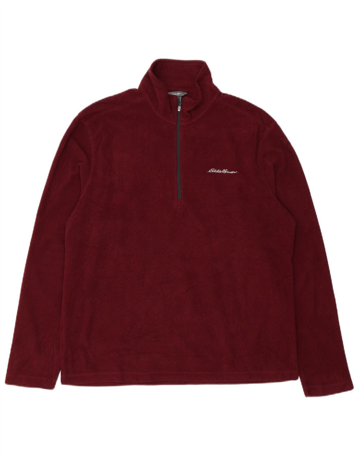 Eddie Bauer Ανδρικό φερμουάρ με λαιμόκοψη Fleece Jumper Medium Maroon Πολυεστέρας