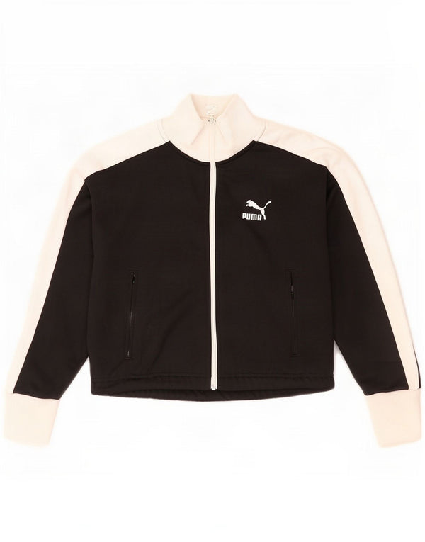 Puma Γυναικεία φόρμα Crop Top Jacket UK 6 XS Black Colourblock Polyester