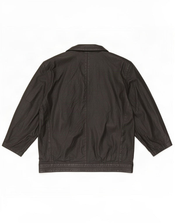 Vintage Γυναικείο Δερμάτινο Μπουφάν UK 42 XL Μαύρο