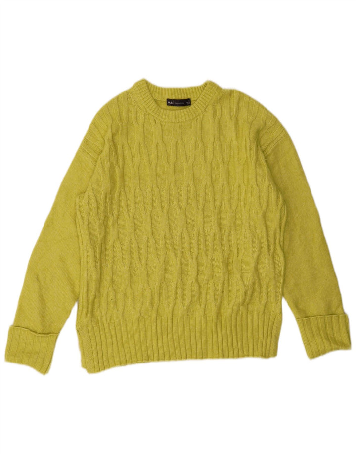 Marks & Spencer Γυναικείο πουλόβερ με λαιμόκοψη UK 14 Medium Yellow