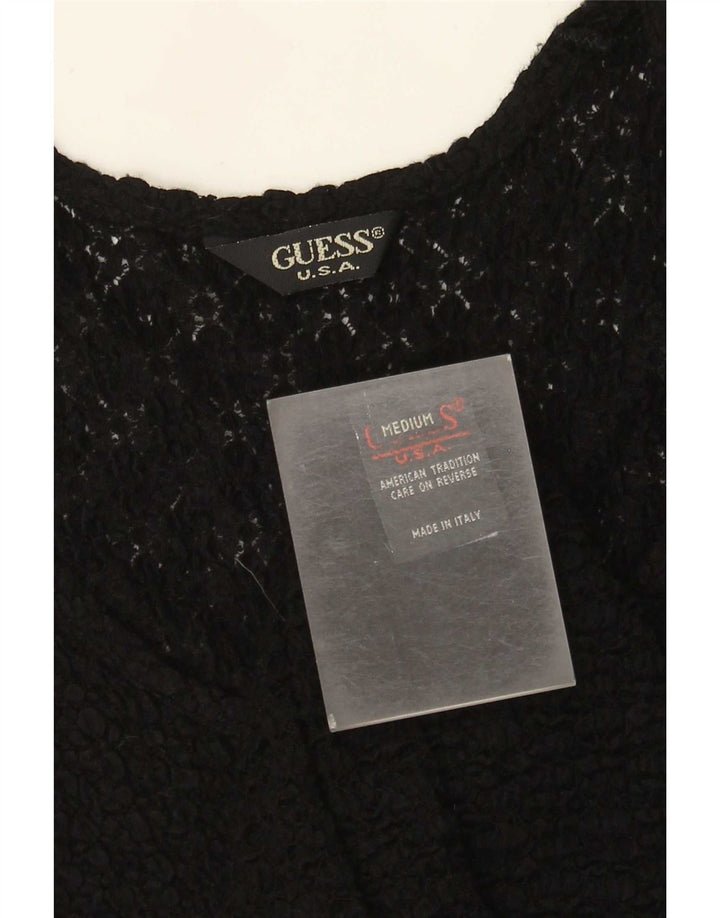 Guess Γυναικεία Δαντελένια Μπλούζα Τοπ UK 12 Medium Black Floral