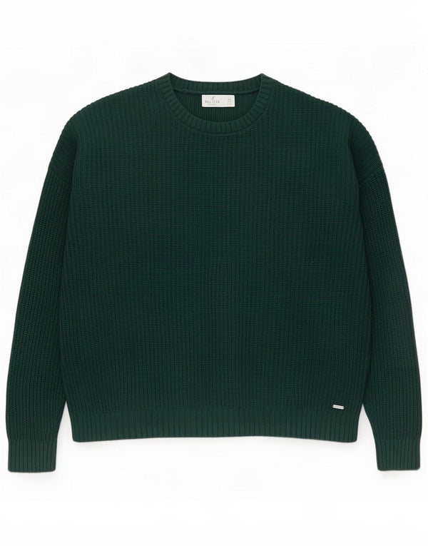 Hollister Γυναικείο πουλόβερ υπερμεγέθους Crew Neck Jumper UK 14 Medium Green