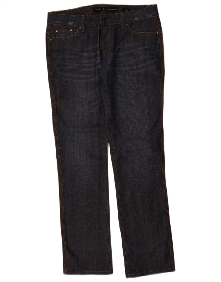 LEE Womens Riders Χαμηλόμέση ίσιο τζιν US 12 Large W34 L33 Navy Blue