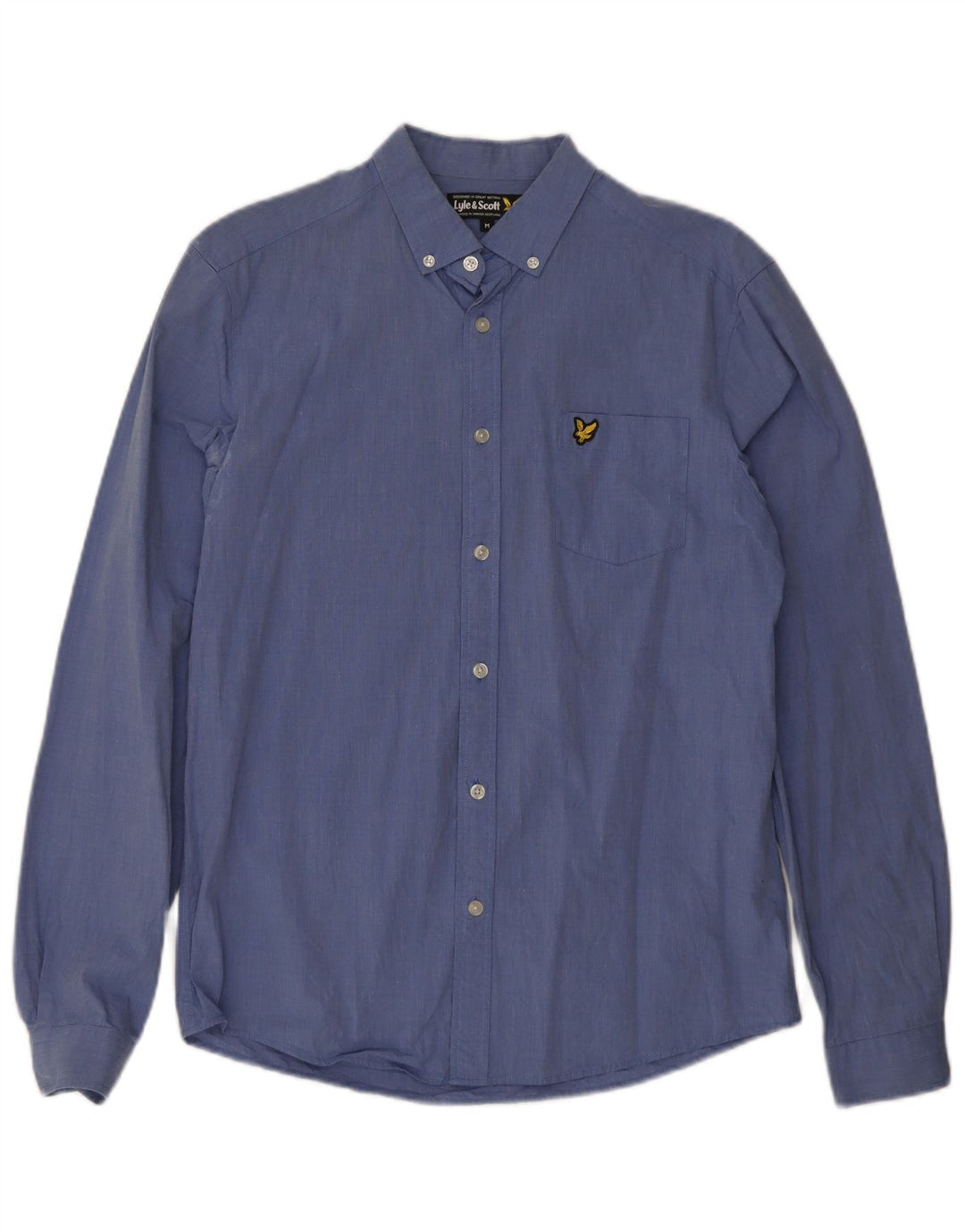 Ανδρικό πουκάμισο Lyle & Scott από μεσαίο μπλε βαμβακερό