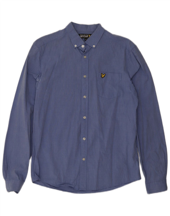 Ανδρικό πουκάμισο Lyle & Scott από μεσαίο μπλε βαμβακερό