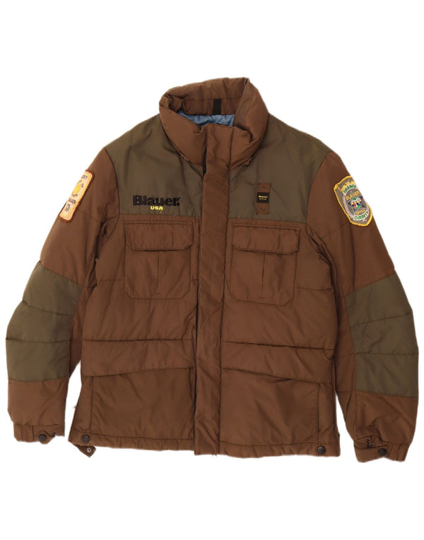 Ανδρικό γραφικό μπουφάν Blauer UK 38 Medium Brown Colorblock Nylon