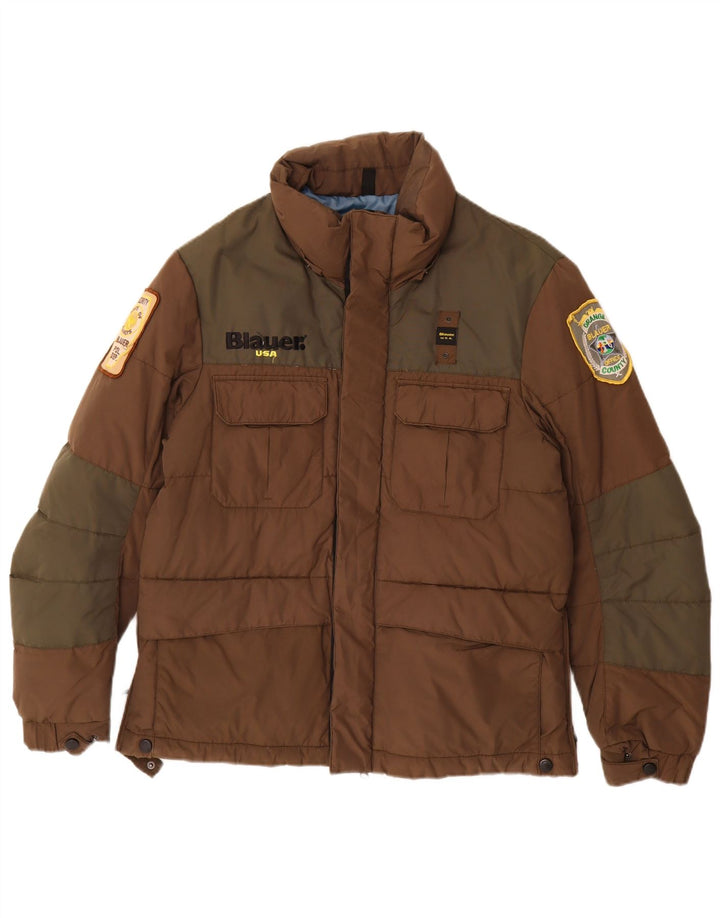 Ανδρικό γραφικό μπουφάν Blauer UK 38 Medium Brown Colorblock Nylon