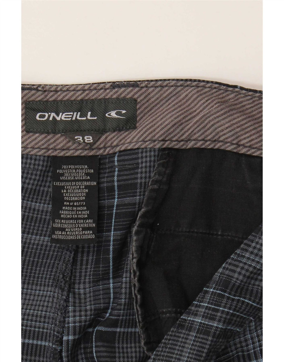 Ανδρικό σορτς Chino O'Neill W38 XL Navy Blue καρό πολυεστέρα