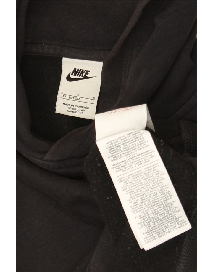 NIKE Boys Hoodie Jumper 12-13 ετών Μεγάλο μαύρο βαμβακερό