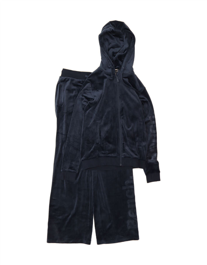 BENCH Womens Hooded Graphic Full Tracksuit UK 12 Medium Navy Blue Vintage Bench and Second-Hand Bench from Messina Hembry 