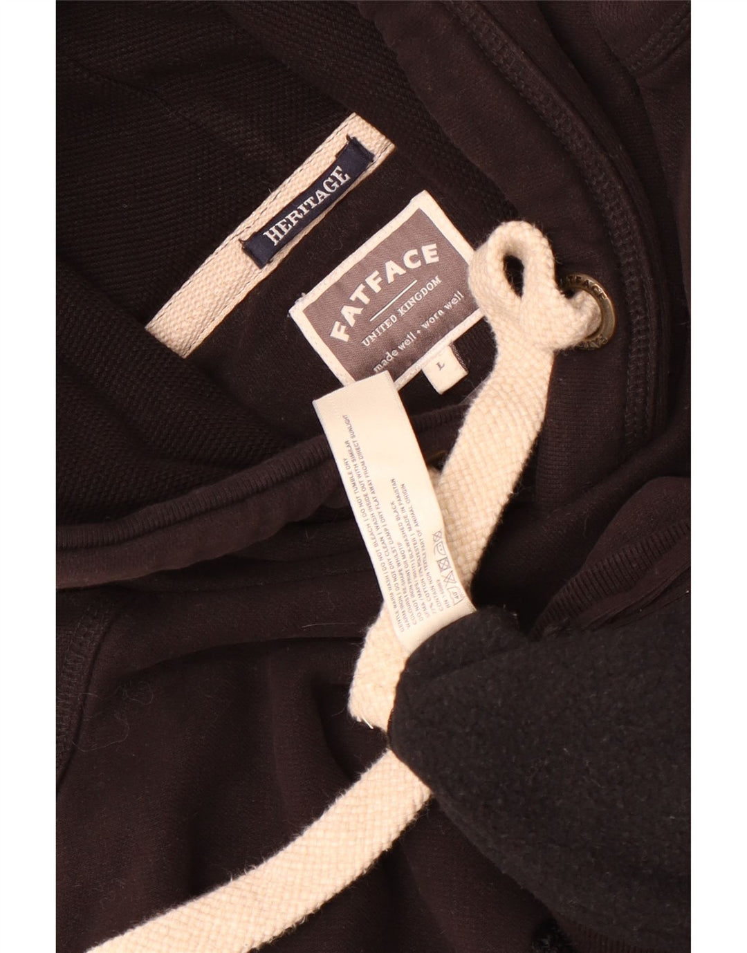 Fat Face Mens Heritage Graphic Hoodie Jumper μεγάλο μαύρο βαμβακερό