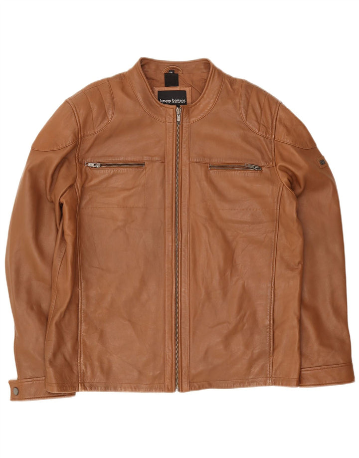 Bruno Banani Ανδρικό Δερμάτινο Μπουφάν Biker UK 44 2XL Καφέ