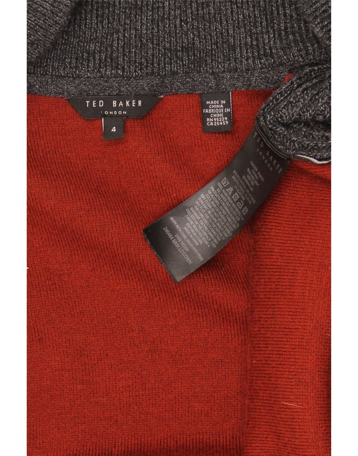 TED BAKER Ανδρική ζακέτα πουλόβερ Size 4 Large Grey Polyester