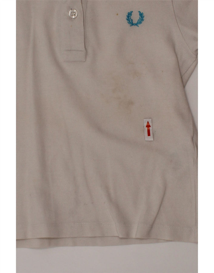 Fred Perry Boys Polo πουκάμισο 3-4 ετών από λευκό βαμβακερό