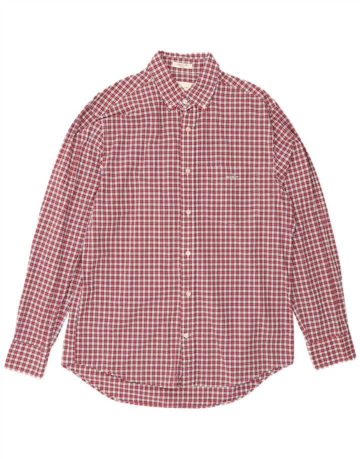 Ανδρικό πουκάμισο Gant Regular Fit Size 41/42 Large Red Check Cotton