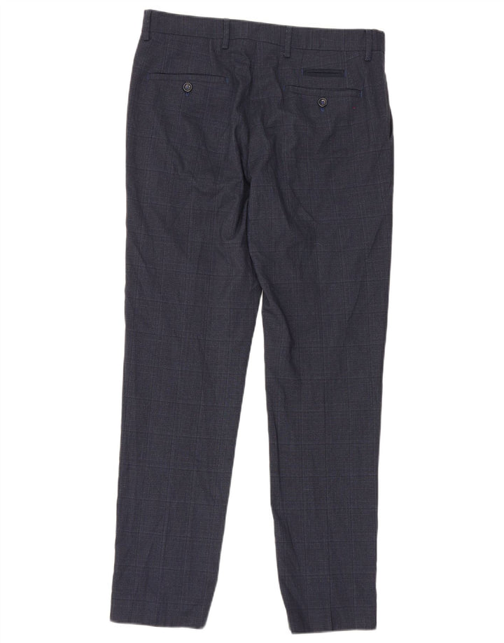 Ανδρικό παντελόνι Penguin Slim Suit W32 L30 Navy Blue Check Polyester
