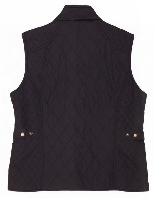 Barbour Womens Quilted Gilet UK 16 Large Black Polyester Classic