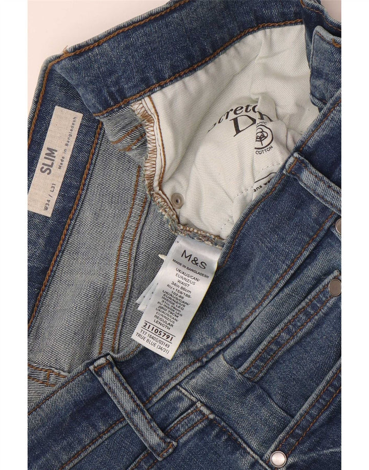 Ανδρικό Slim Jeans Marks & Spencer W34 L31 Blue Cotton