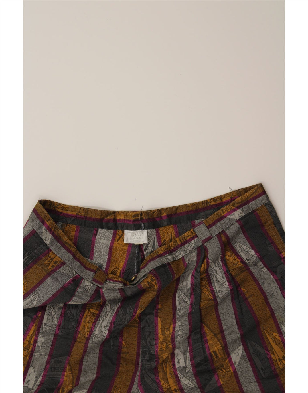 PARAH Mens Graphic Chino Shorts W36 Large Multicoloured Striped Cotton Vintage Parah and Second-Hand Parah from Messina Hembry 