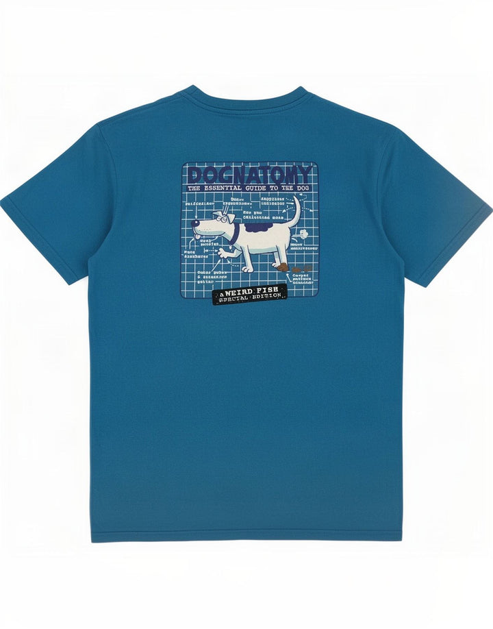 Ανδρικό μπλουζάκι Weird Fish Graphic T-Shirt Top από μεσαίο μπλε βαμβακερό