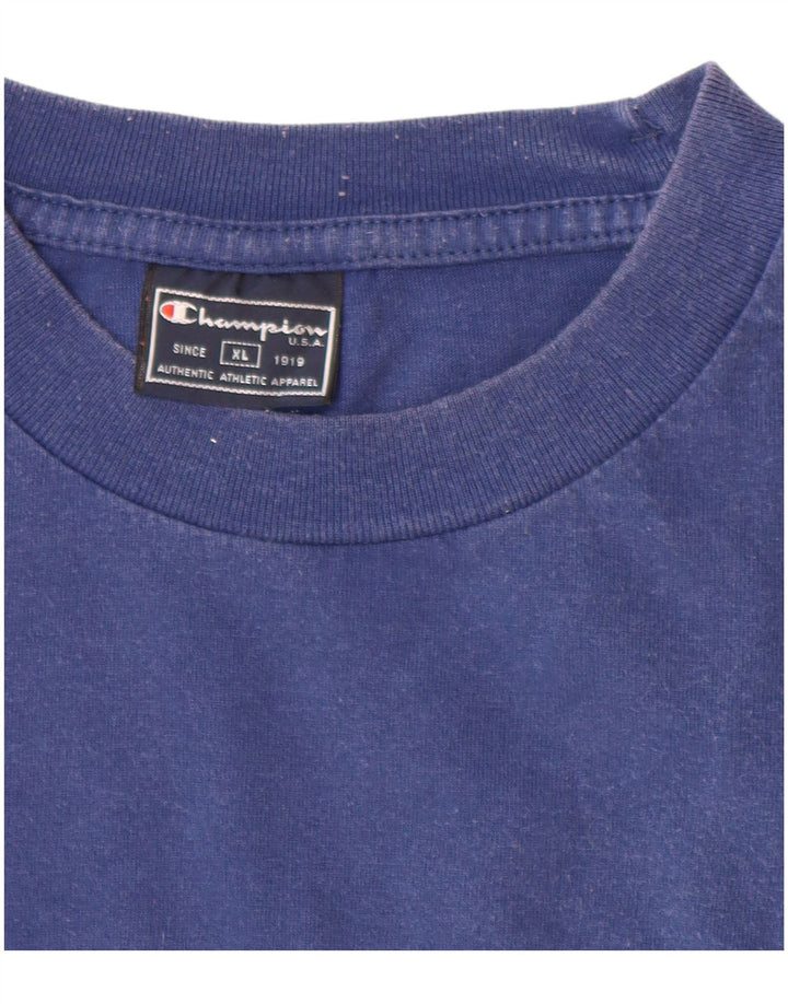 Ανδρικό γραφικό T-shirt CHAMPION Top XL Navy Blue Cotton
