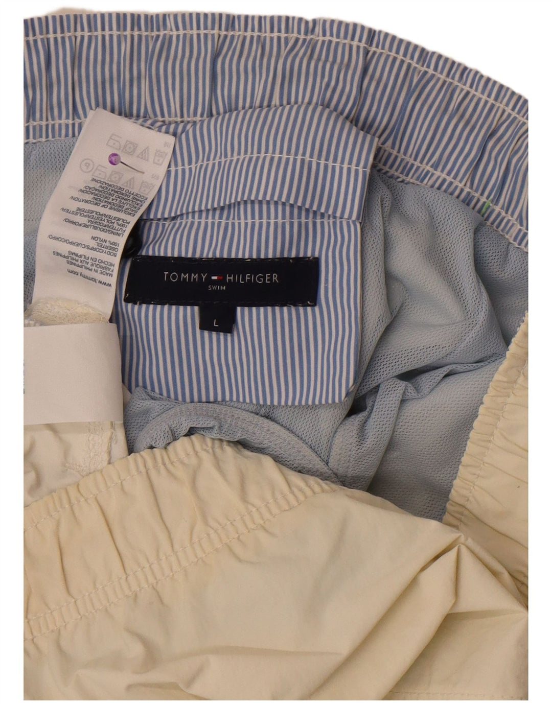 Ανδρικό σορτς κολύμβησης Tommy Hilfiger, μεγάλο σε λευκό χρώμα, πολυεστέρας